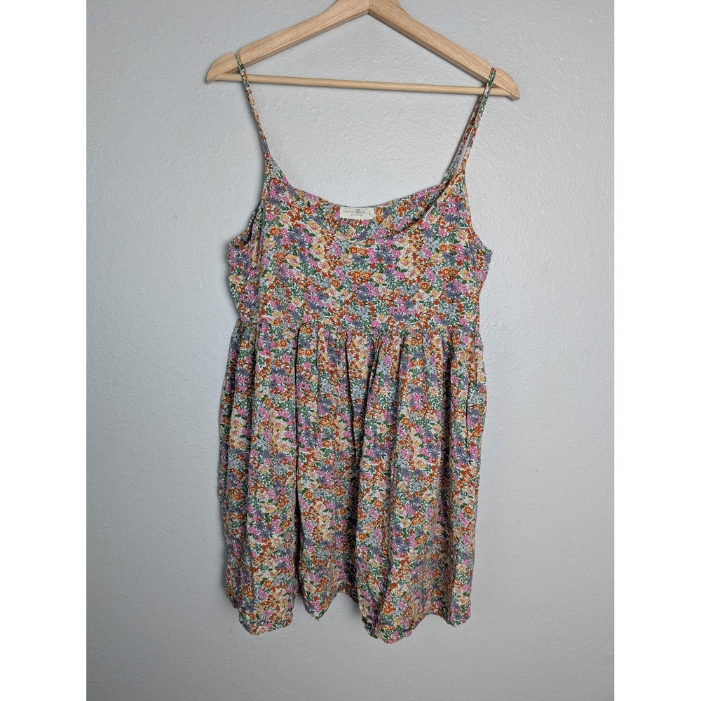 Natural Life Dress Womens L Multicolor Short Sundress Scoop Neck Strappy